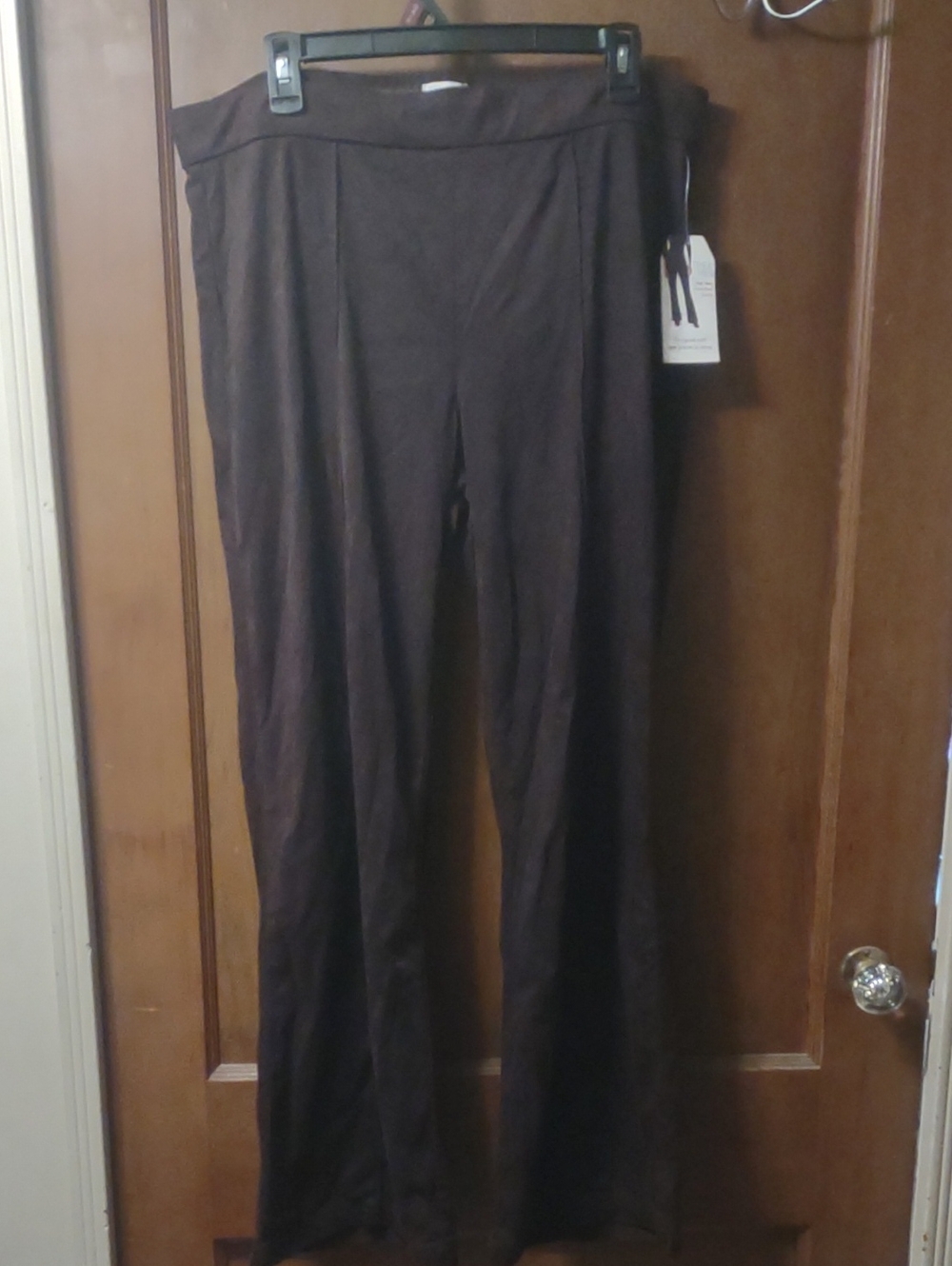 Women's Brown Suede High Rise Flare Pants XL